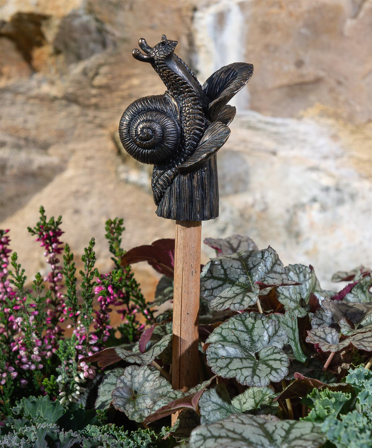 Snail On Hosta Cane or Stake Topper