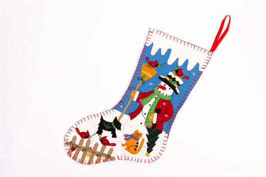 Handmade Felt Snowman Christmas Present Stocking - 48 cm