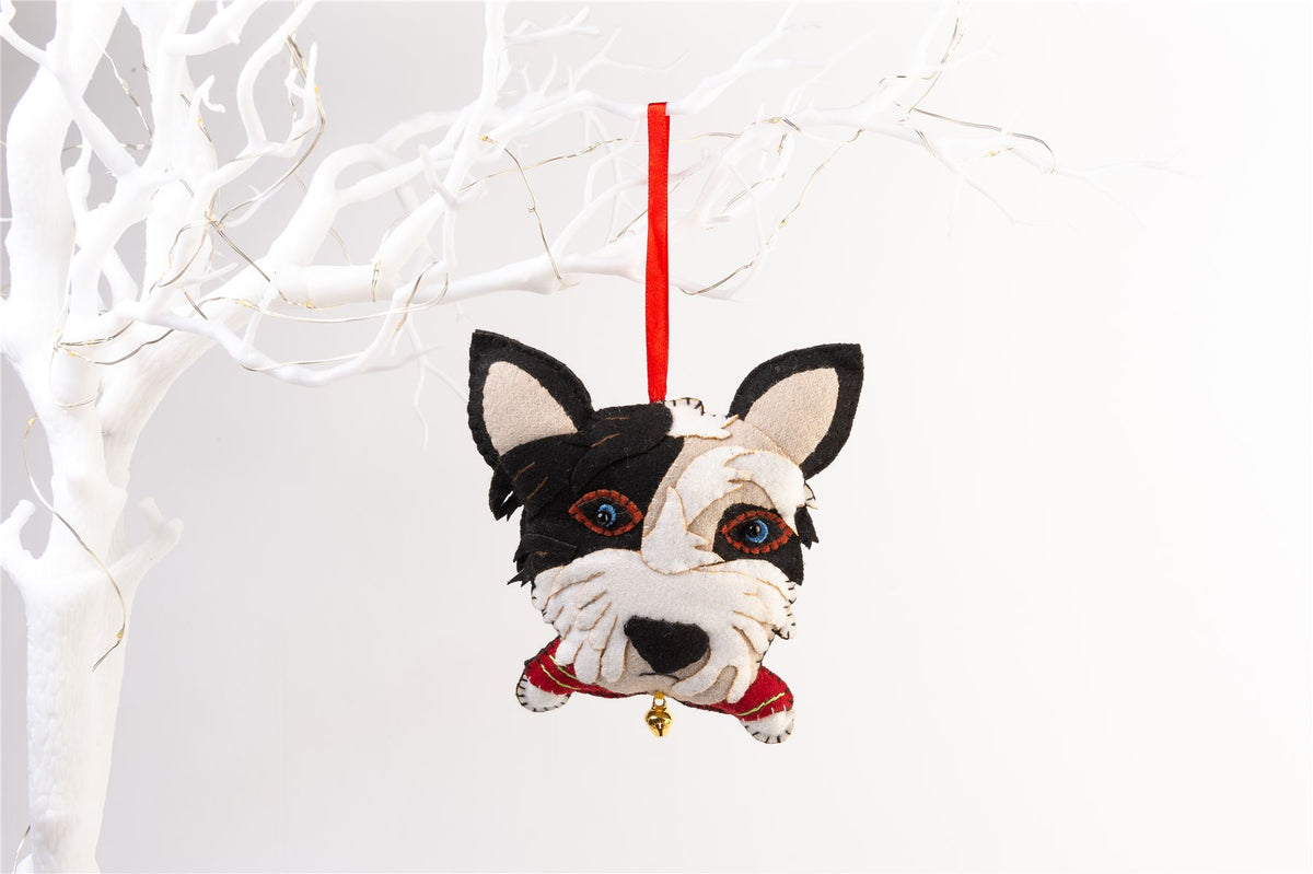 Handmade Felt Patch The Dog Christmas Tree Hanging Decoration - 16 cm