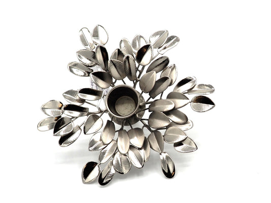SILVER Bottle Top candle holder
