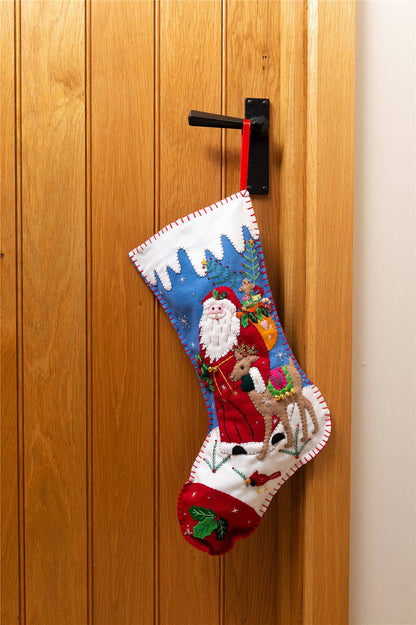 Handmade Felt Santa Christmas Present Stocking - 48 cm