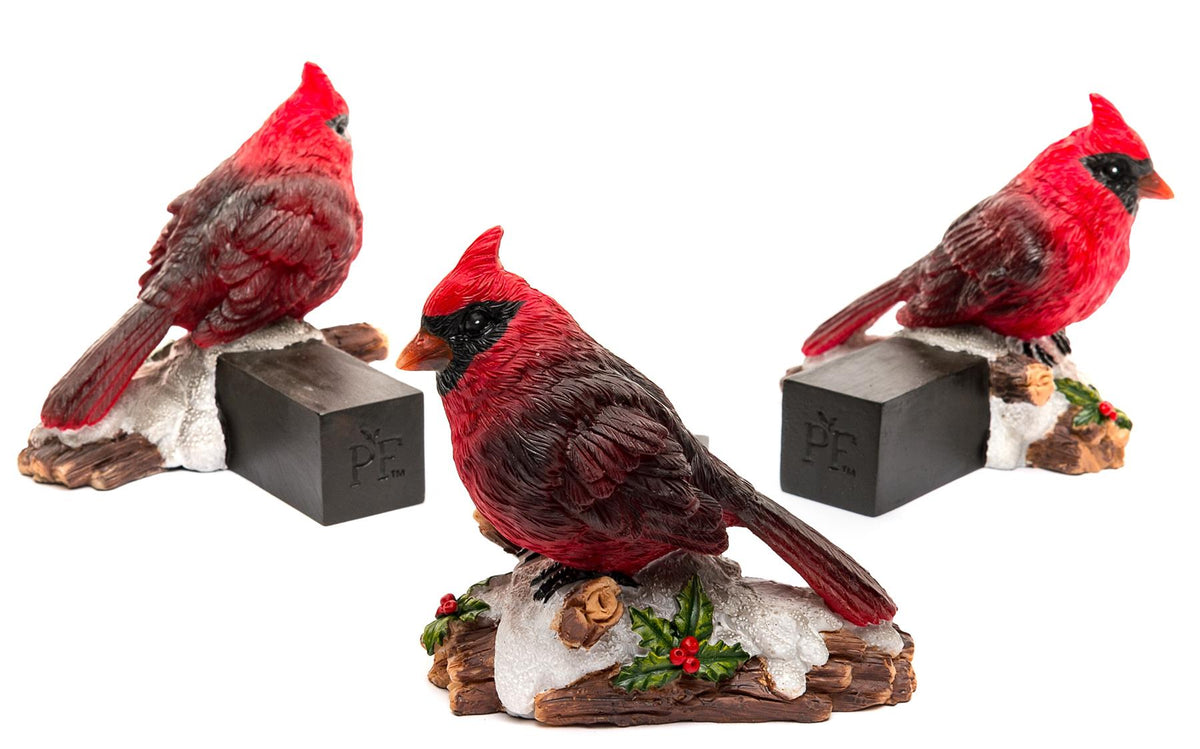 Red Cardinal Bird Plant Pot Feet - Set of 3