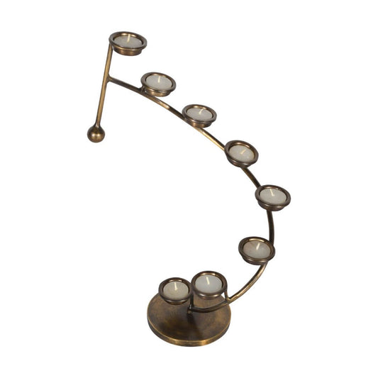 Vintage Indian Iron 8 Tier Spiral Tealight Candelabra