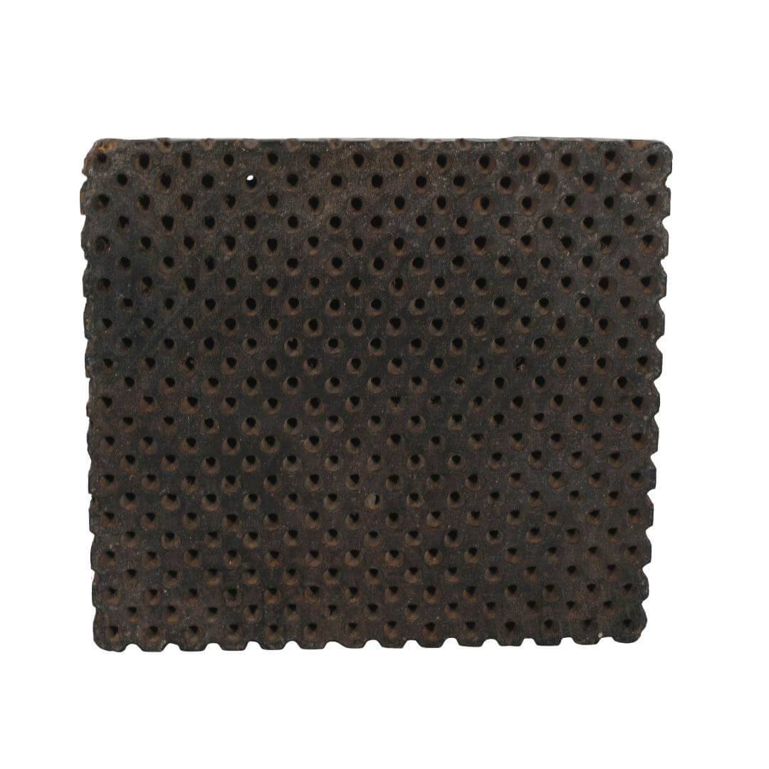 Antique Indian Hand-Carved Teak Wood Printing Block c.1930 | Mesh Pattern
