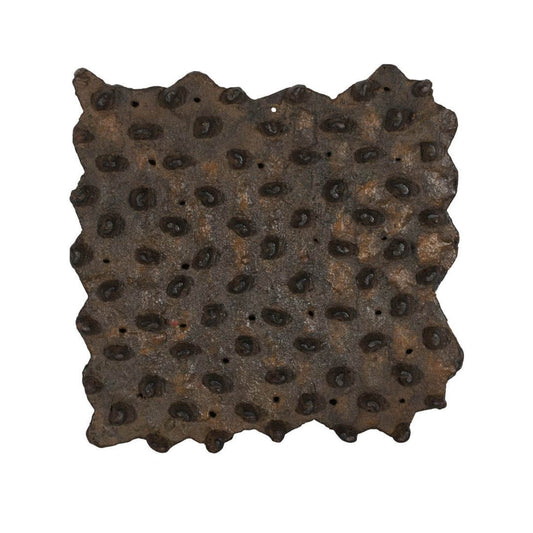 Antique Indian Hand-Carved Teak Wood Printing Block c.1930 | Geometric Pattern