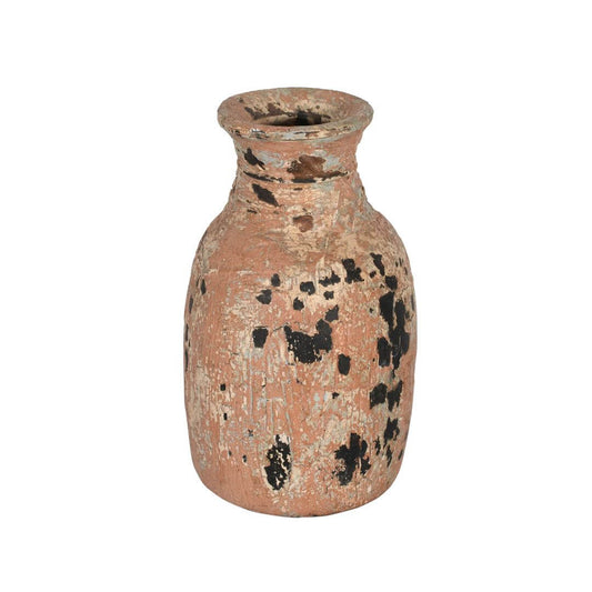 Antique Indian Hard Wood Water Pot or Vase 24x15cm
