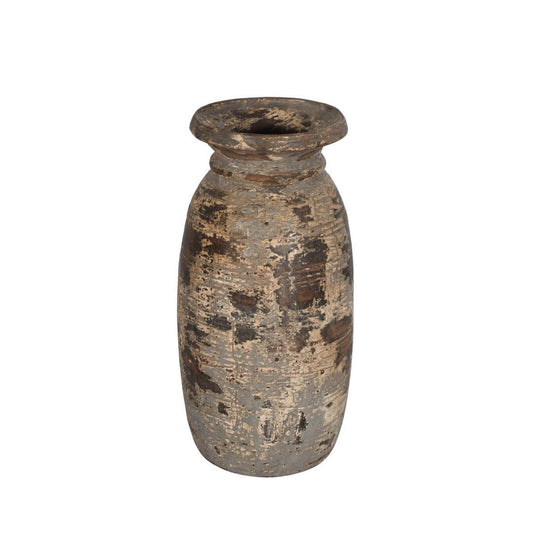 Antique Indian Hard Wood Water Pot or Vase – Pre-WWII Vintage Decor 35 cm