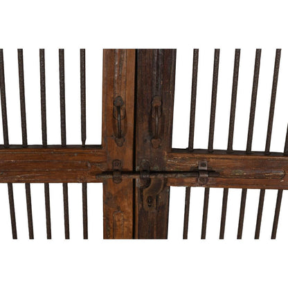 Antique Indian Teak Wood and Iron Jali Doors (163cm x 106cm) | c.1880-1900