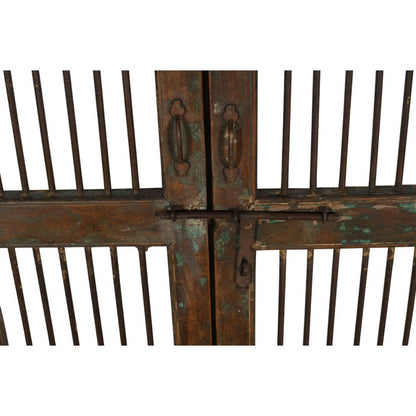 Antique Indian Teak Wood and Iron Jali Doors (159cm x 102cm) | 19th Century Heritage