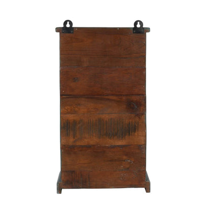 Antique Indian Teak Wood Glass Wall-Mounted Cabinet – c.1920