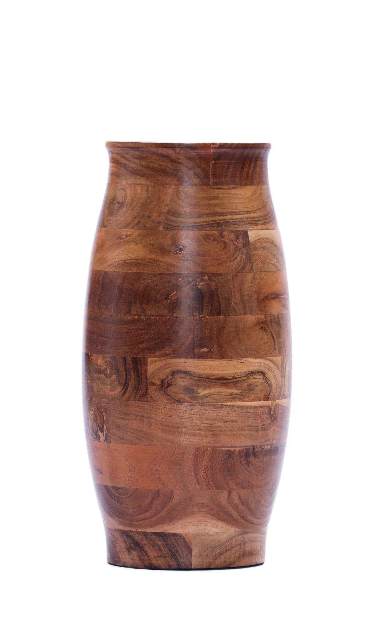 Indian Artisan Made Fairtrade Large Acacia Wood Vase
