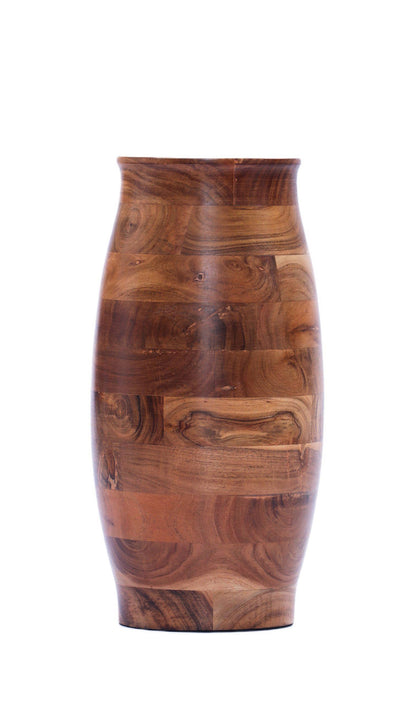 Indian Artisan Made Fairtrade Large Acacia Wood Vase