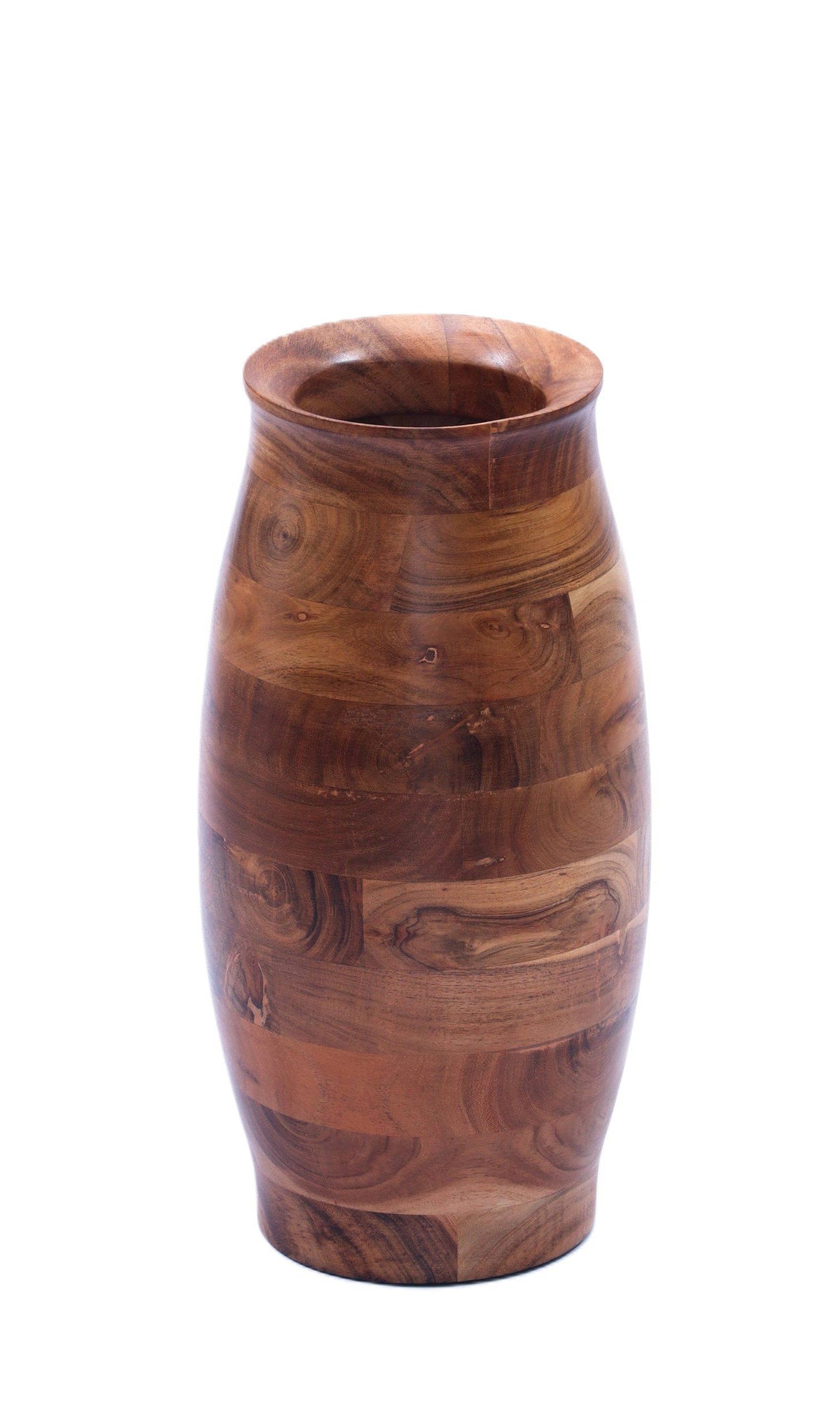 Indian Artisan Made Fairtrade Large Acacia Wood Vase