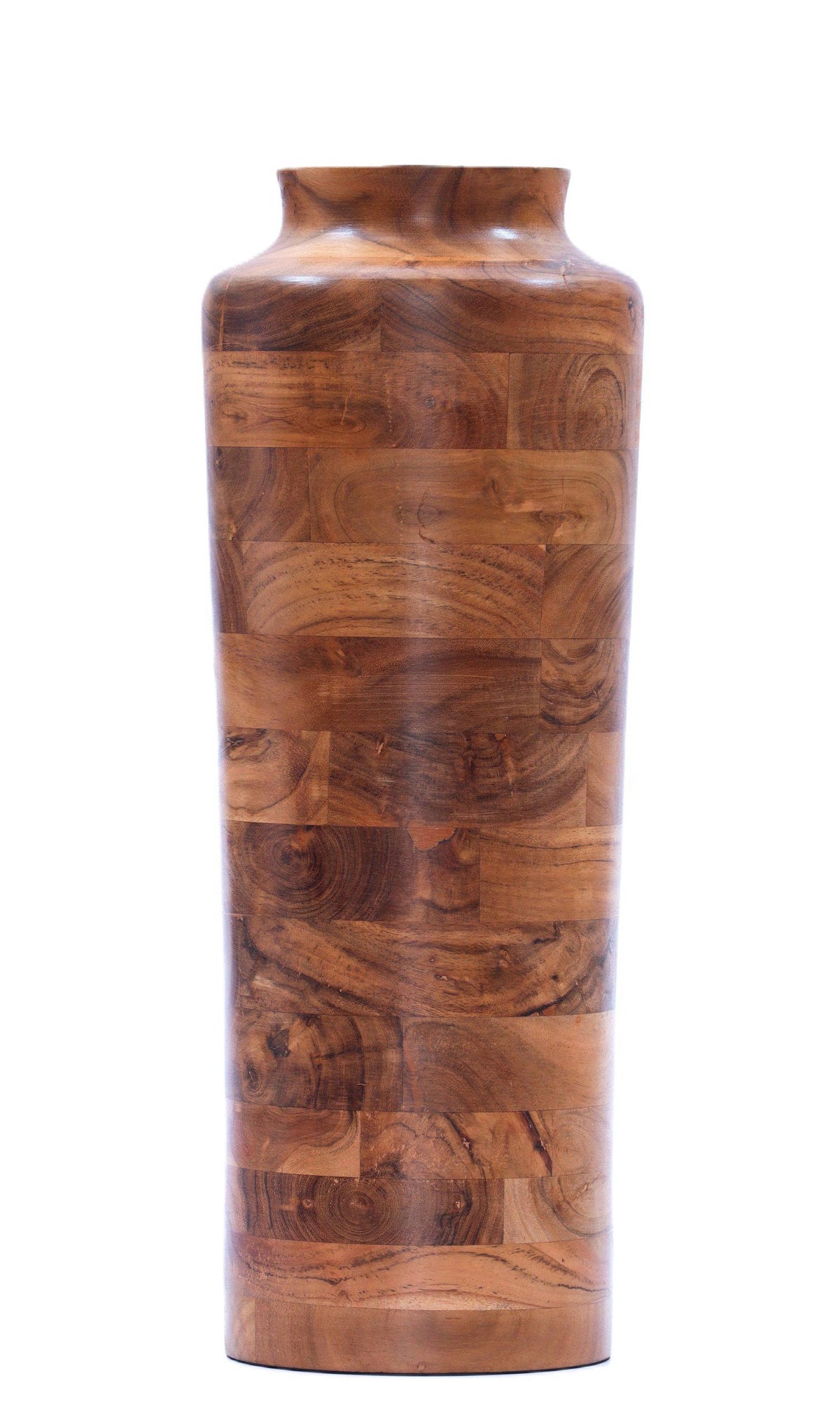 Indian Artisan Made Fairtrade Large Acacia Wood Vase