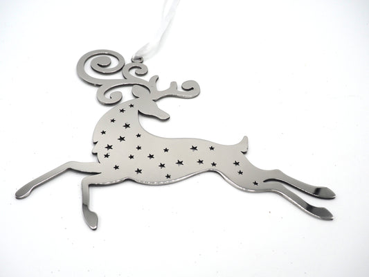 Snowflake Hanging Christmas Decoration On Silver Thread