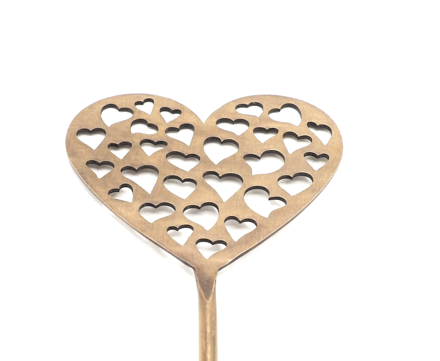 Heart Brass Plant stake
