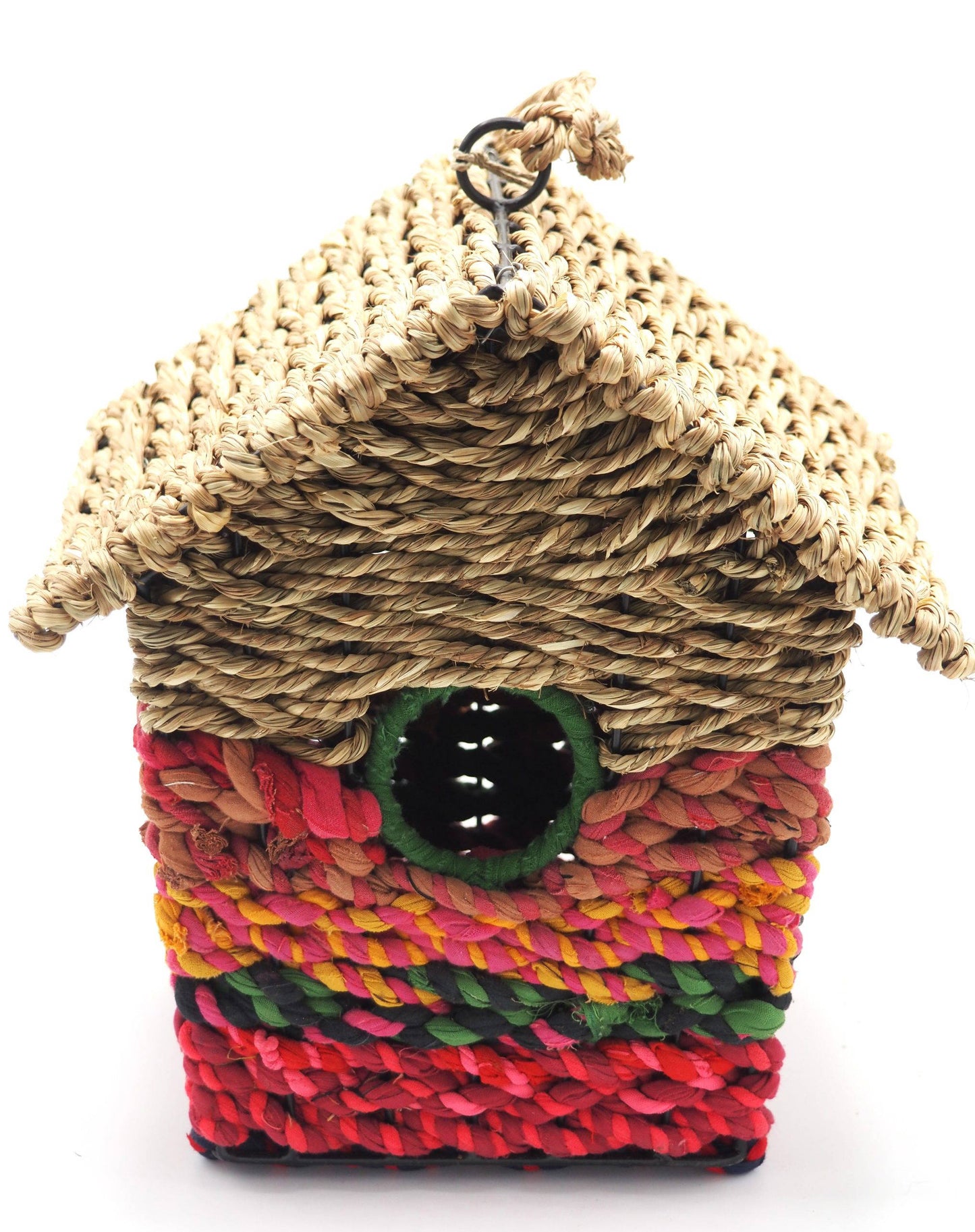 Munja And Reclaimed Sari Fabric Bird Nester