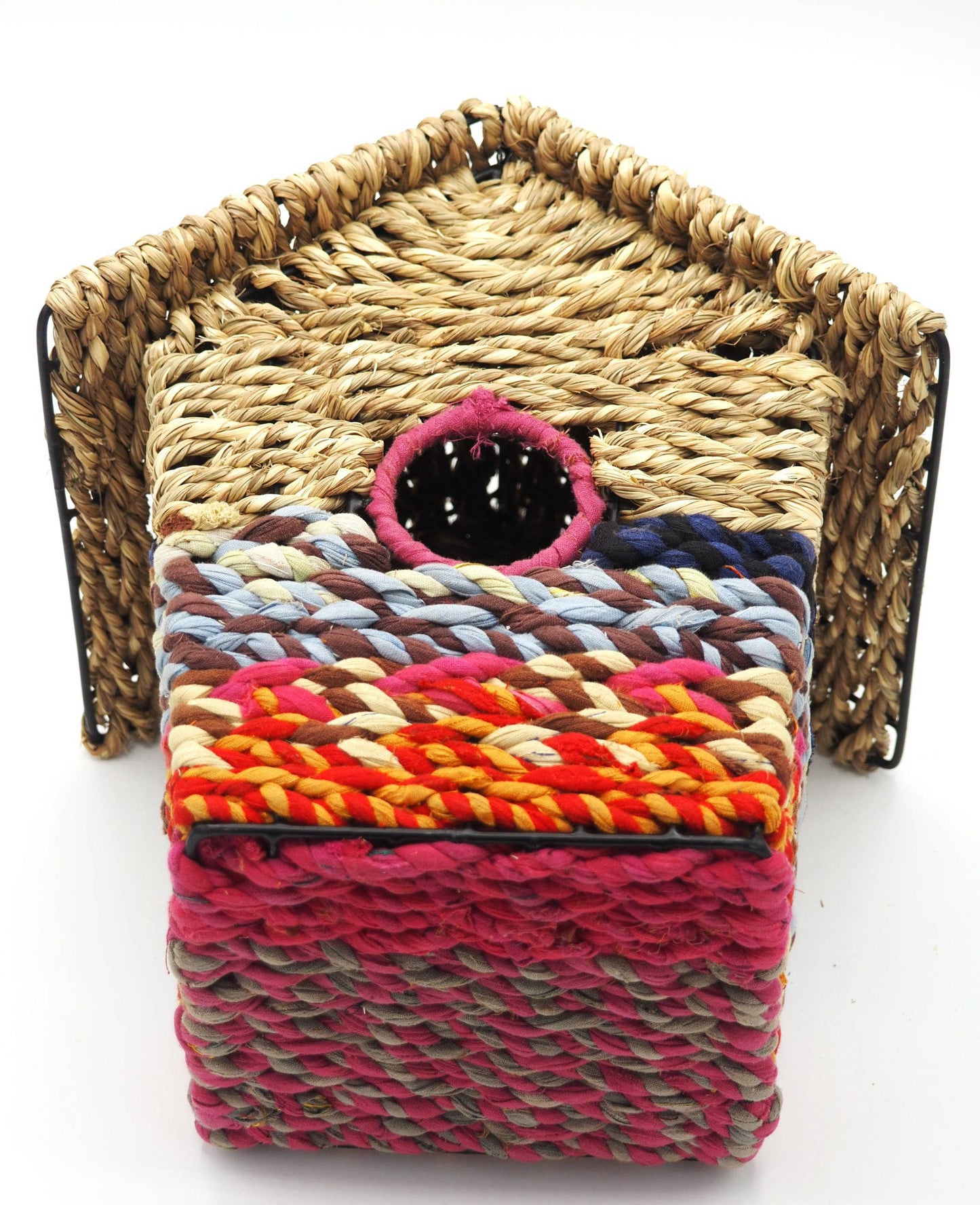 Munja And Reclaimed Sari Fabric Bird Nester