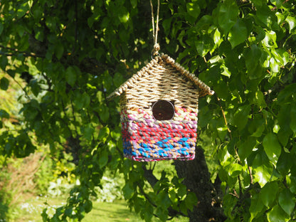 Munja And Reclaimed Sari Fabric Bird Nester