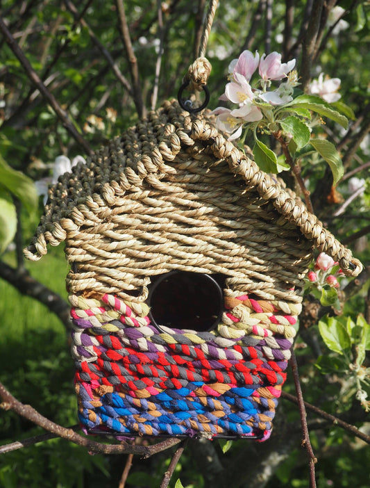 Munja And Reclaimed Sari Fabric Bird Nester