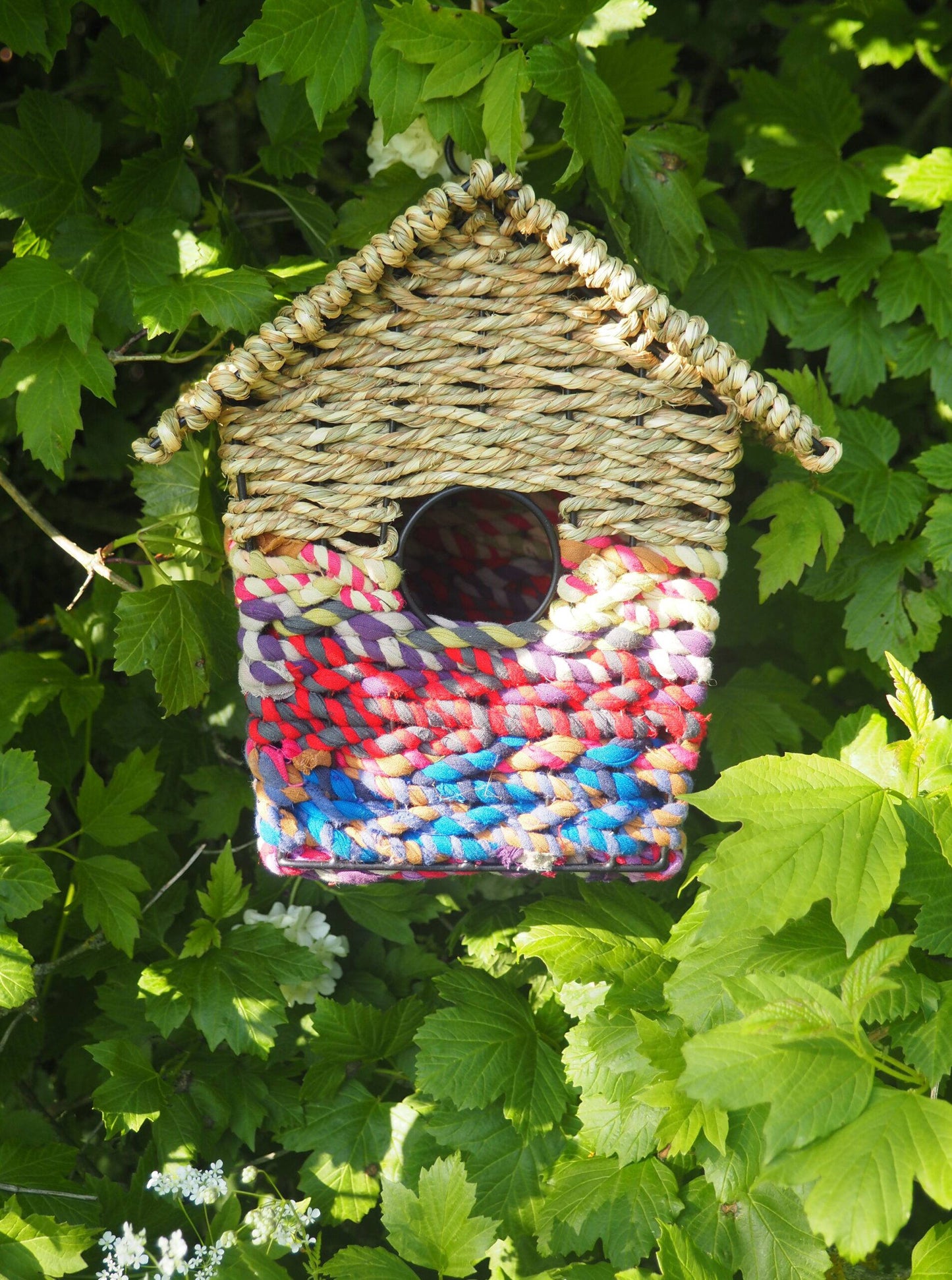 Munja And Reclaimed Sari Fabric Bird Nester