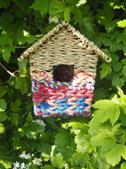 Munja And Reclaimed Sari Fabric Bird Nester