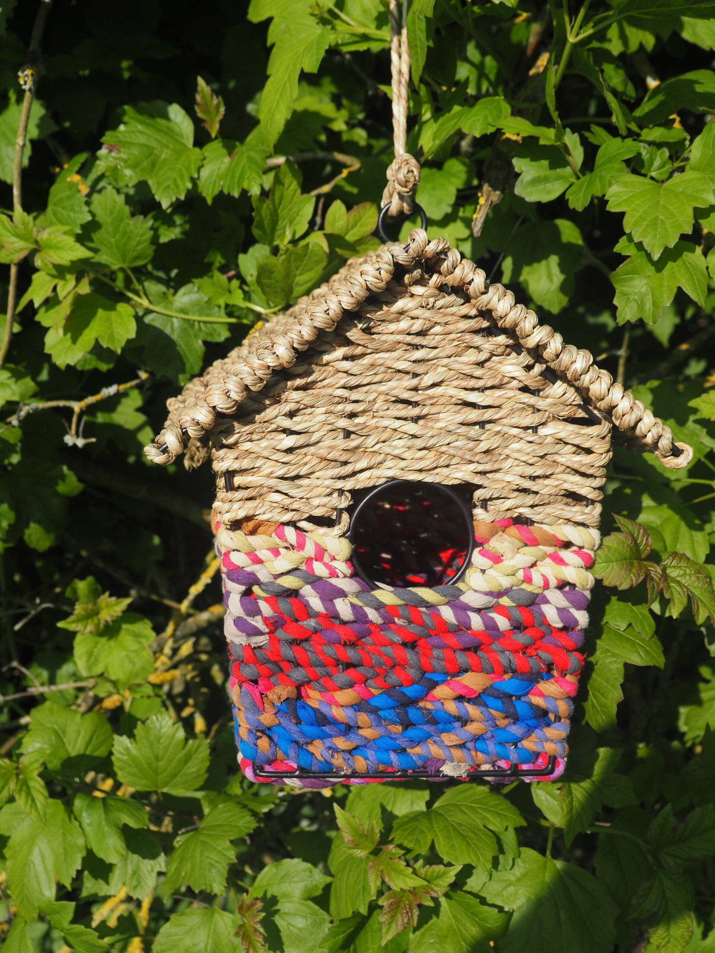 Munja And Reclaimed Sari Fabric Bird Nester