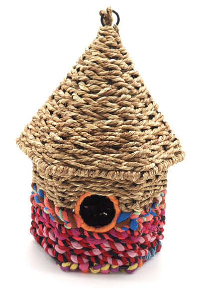 Munja And Reclaimed Sari Fabric Bird Nester