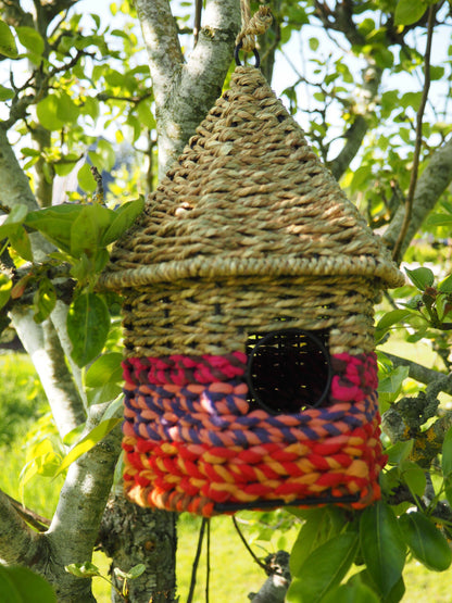 Munja And Reclaimed Sari Fabric Bird Nester