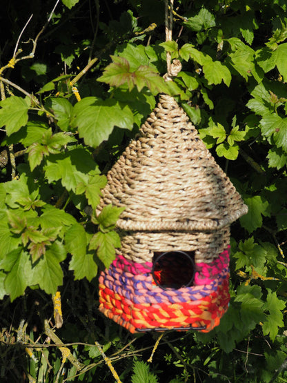 Munja And Reclaimed Sari Fabric Bird Nester