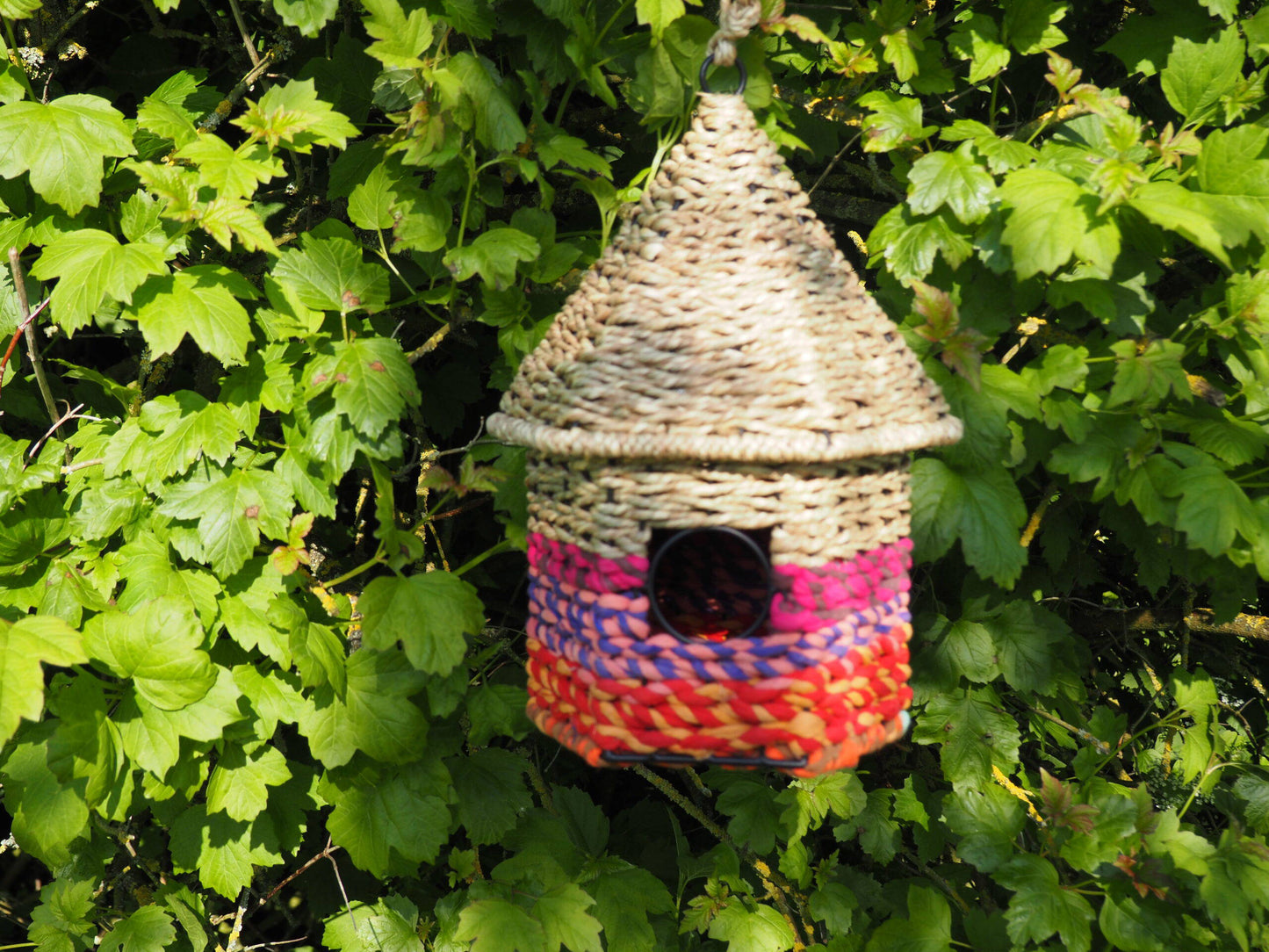 Munja And Reclaimed Sari Fabric Bird Nester