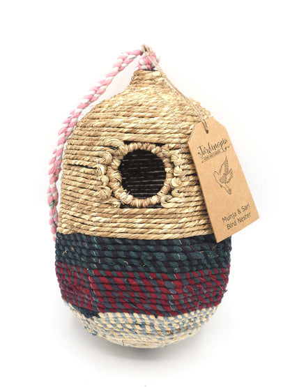 Munja And Reclaimed Sari Fabric Bird Nester