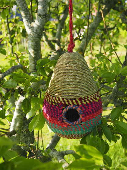 Munja And Reclaimed Sari Fabric Bird Nester