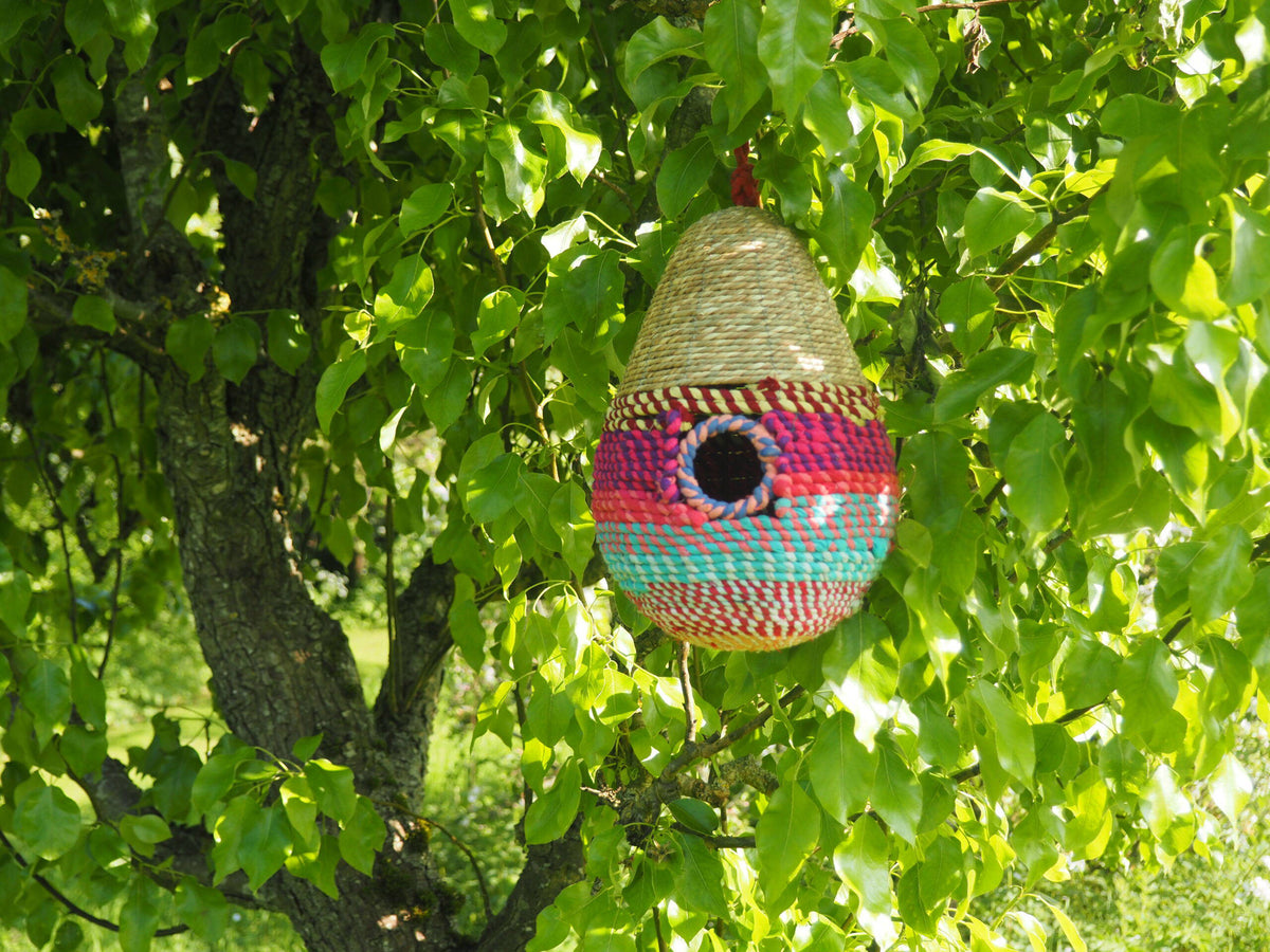 Munja And Reclaimed Sari Fabric Bird Nester