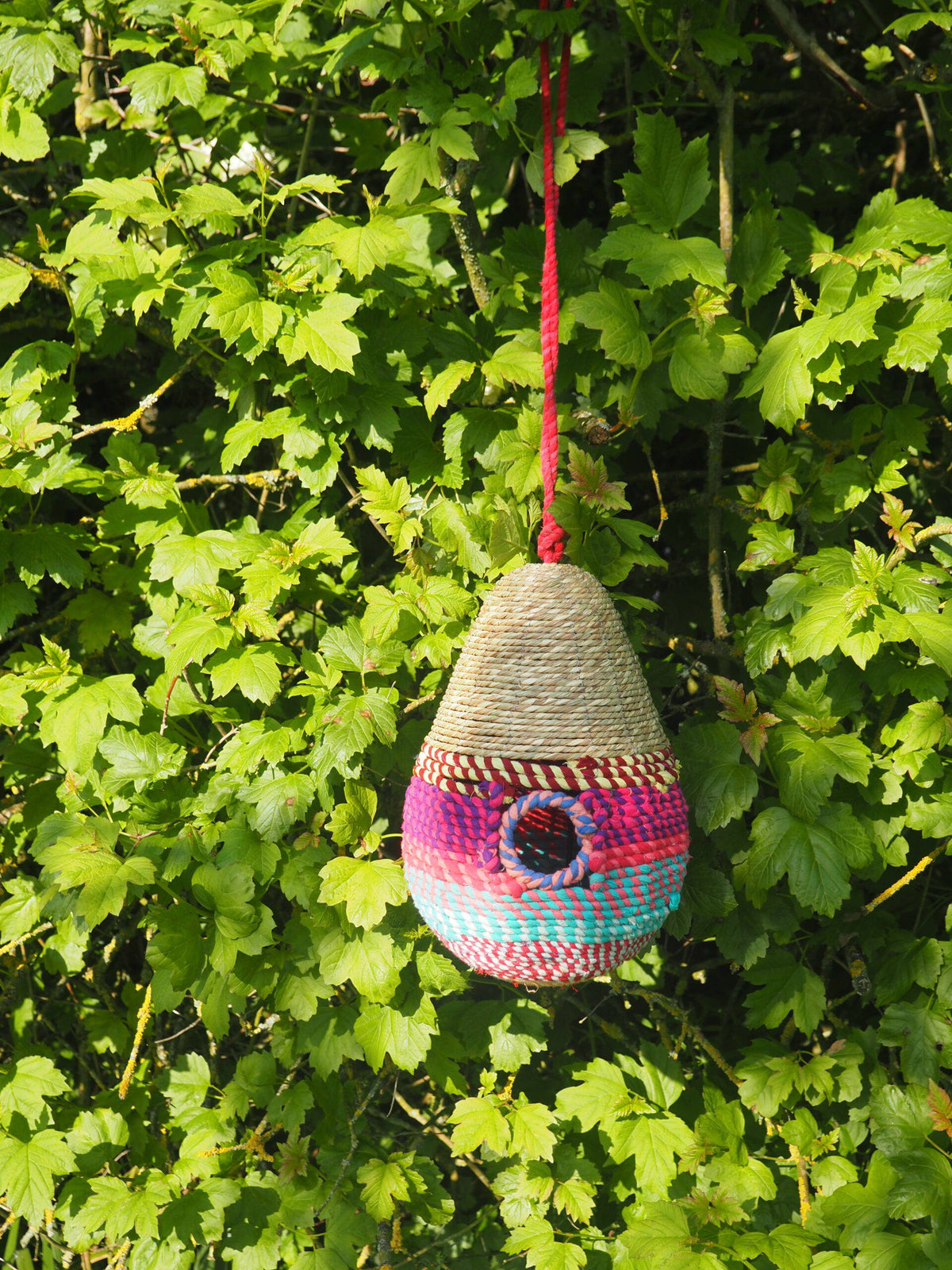 Munja And Reclaimed Sari Fabric Bird Nester