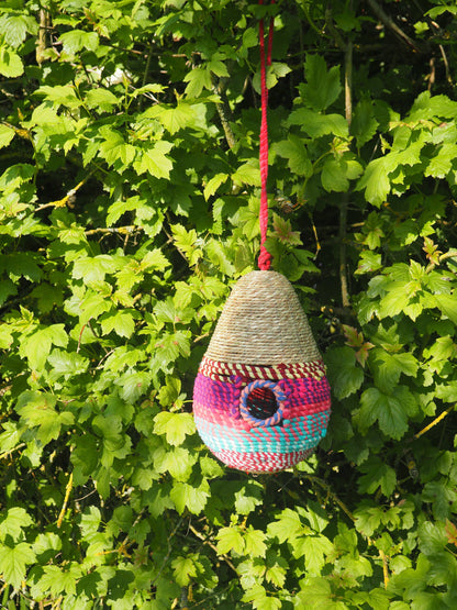 Munja And Reclaimed Sari Fabric Bird Nester