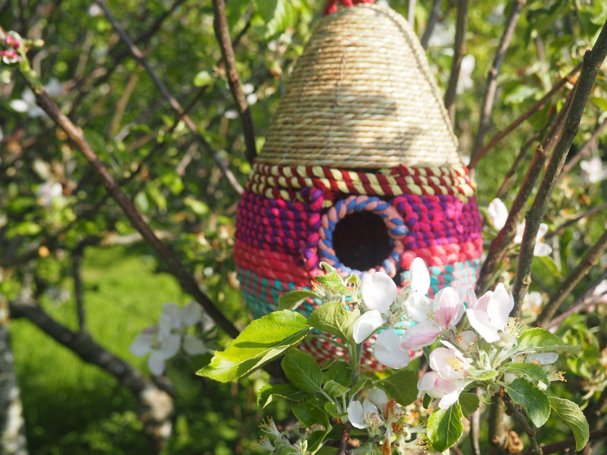Munja And Reclaimed Sari Fabric Bird Nester