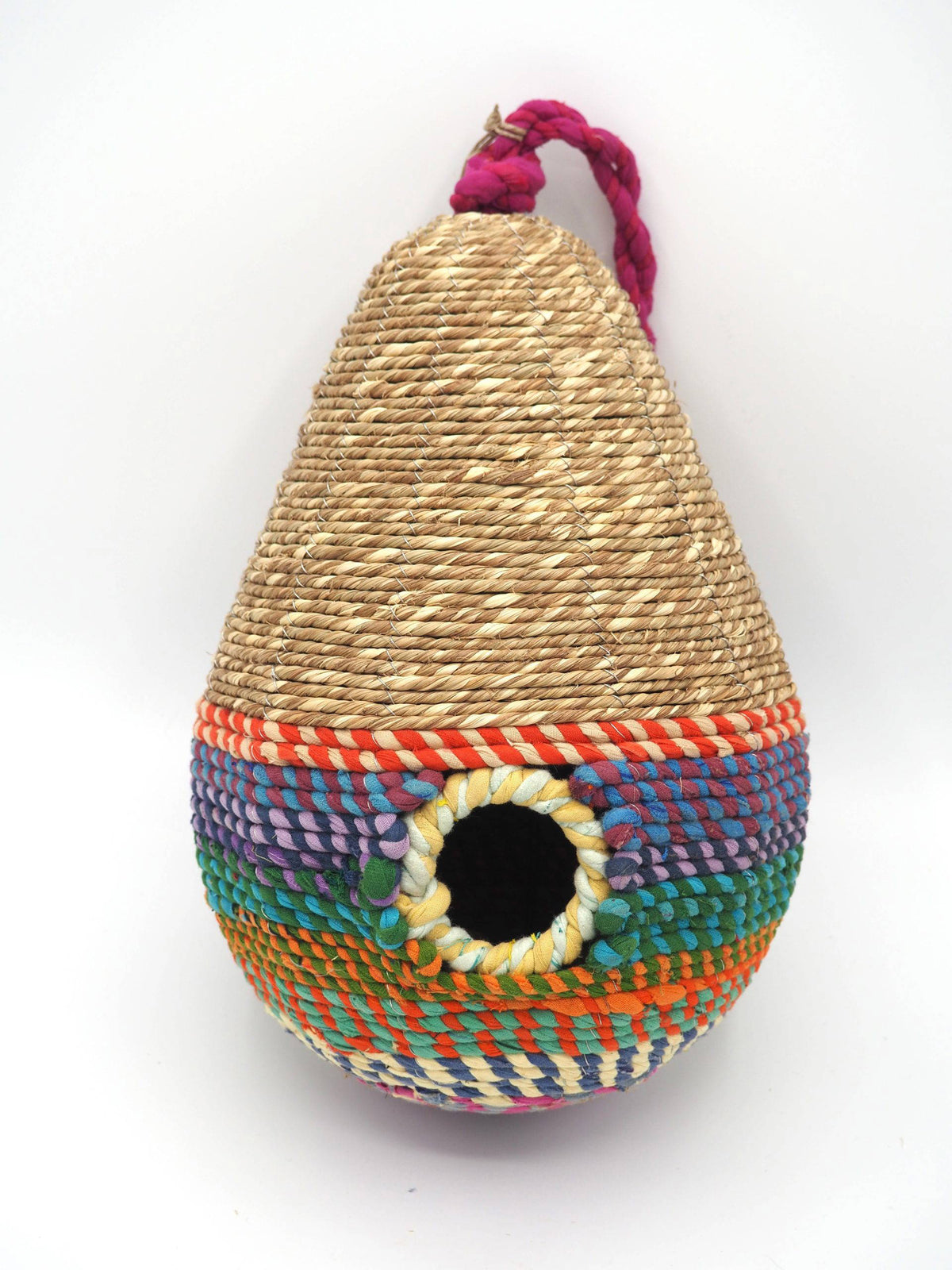 Munja And Reclaimed Sari Fabric Bird Nester