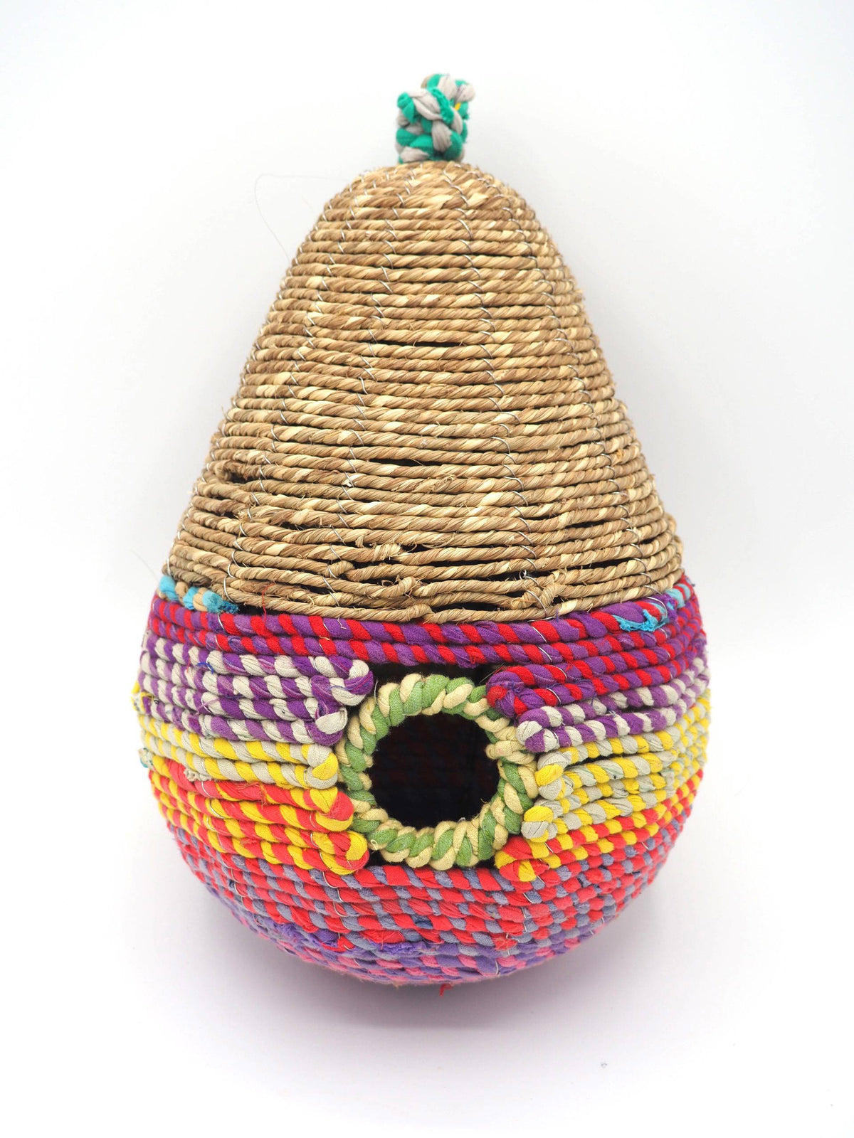 Munja And Reclaimed Sari Fabric Bird Nester