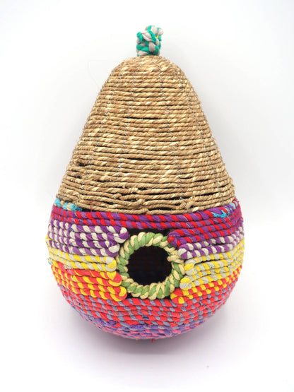 Munja And Reclaimed Sari Fabric Bird Nester