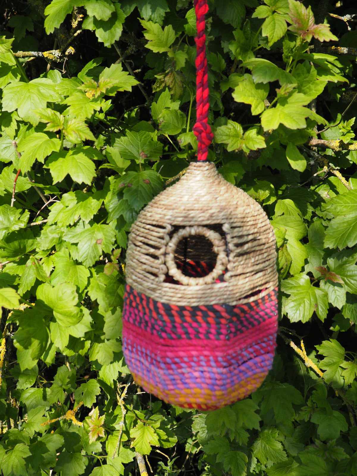 Munja And Reclaimed Sari Fabric Bird Nester