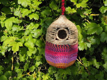Munja And Reclaimed Sari Fabric Bird Nester