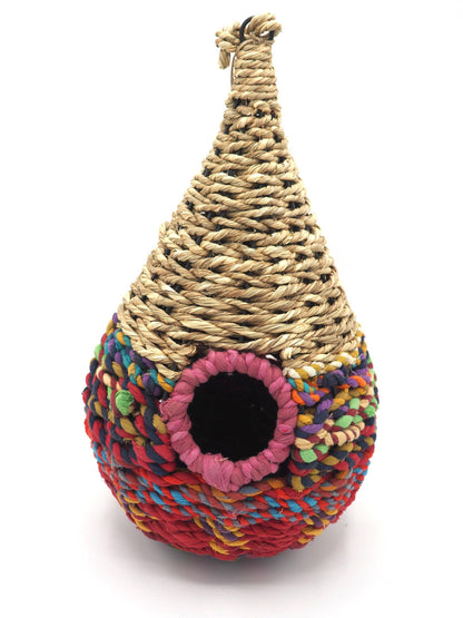 Munja And Reclaimed Sari Fabric Bird Nester