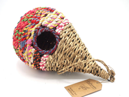 Munja And Reclaimed Sari Fabric Bird Nester