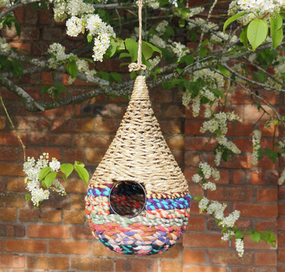 Munja And Reclaimed Sari Fabric Bird Nester