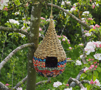 Munja And Reclaimed Sari Fabric Bird Nester