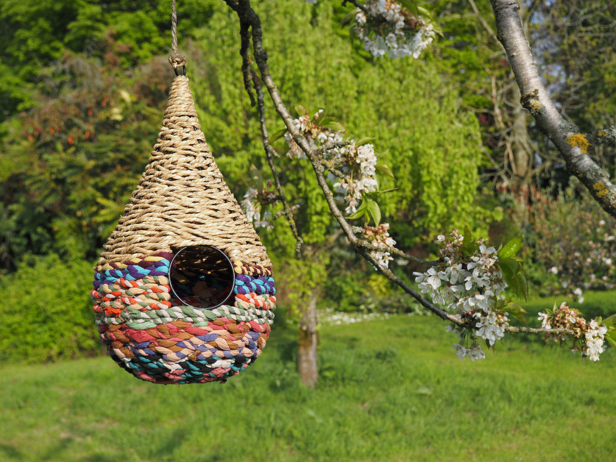 Munja And Reclaimed Sari Fabric Bird Nester