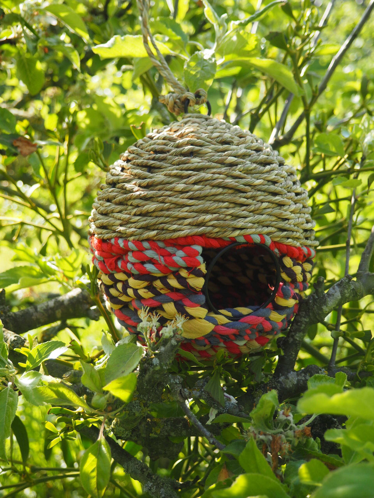 Munja And Reclaimed Sari Fabric Bird Nester