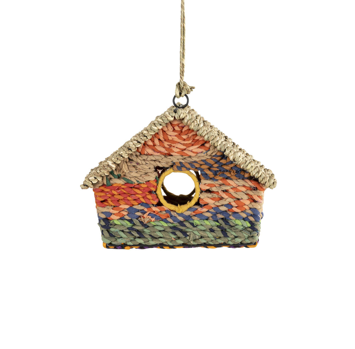 Munja And Reclaimed Sari Fabric Bird House