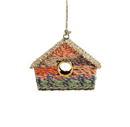 Munja And Reclaimed Sari Fabric Bird House